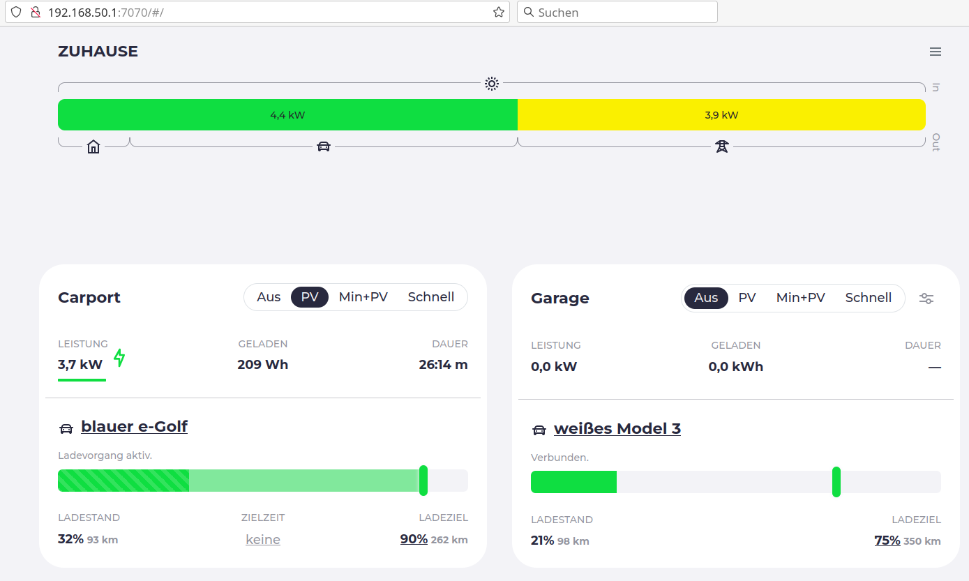 evcc eAuto Lademanagement